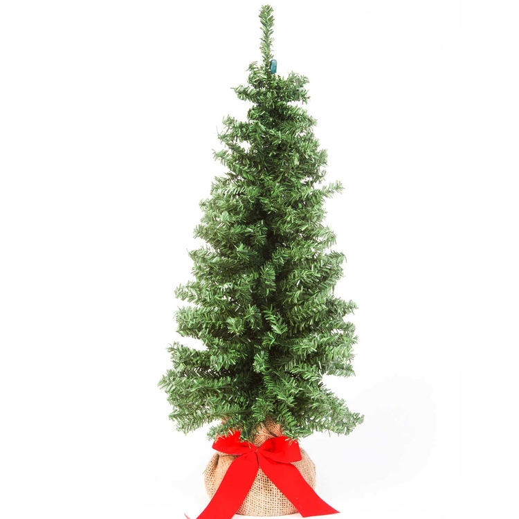Árbol de Navidad Mini JOY Base Yute Corbata Roja 60 cm | Alkosto