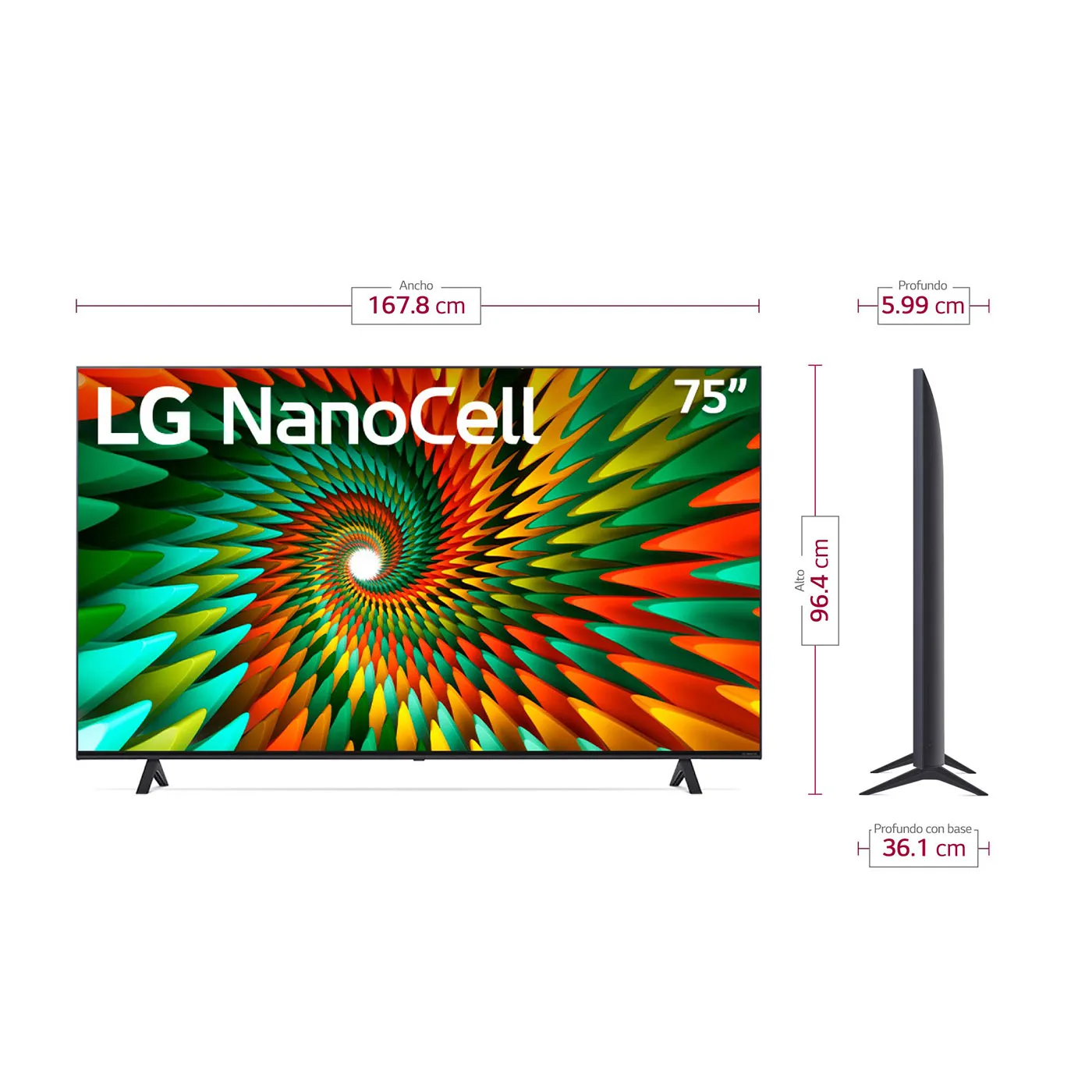 TV LG 75" Pulgadas 189 Cm 75NANO77SRA 4K-UHD NanoCell Smart TV
