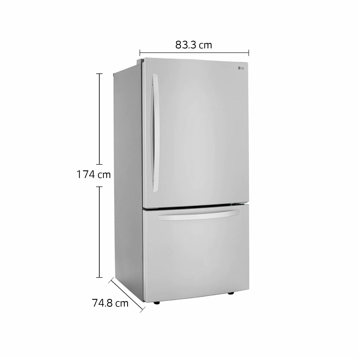Nevera LG No Frost Bottom Freezer 618 Litros LB26BGS Gris