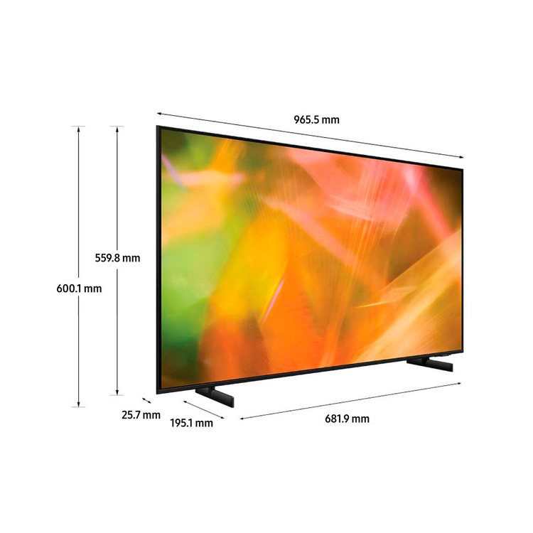 tv samsung 43" pulgadas 109.22 cm 43au8000 4k-uhd led plano smart tv