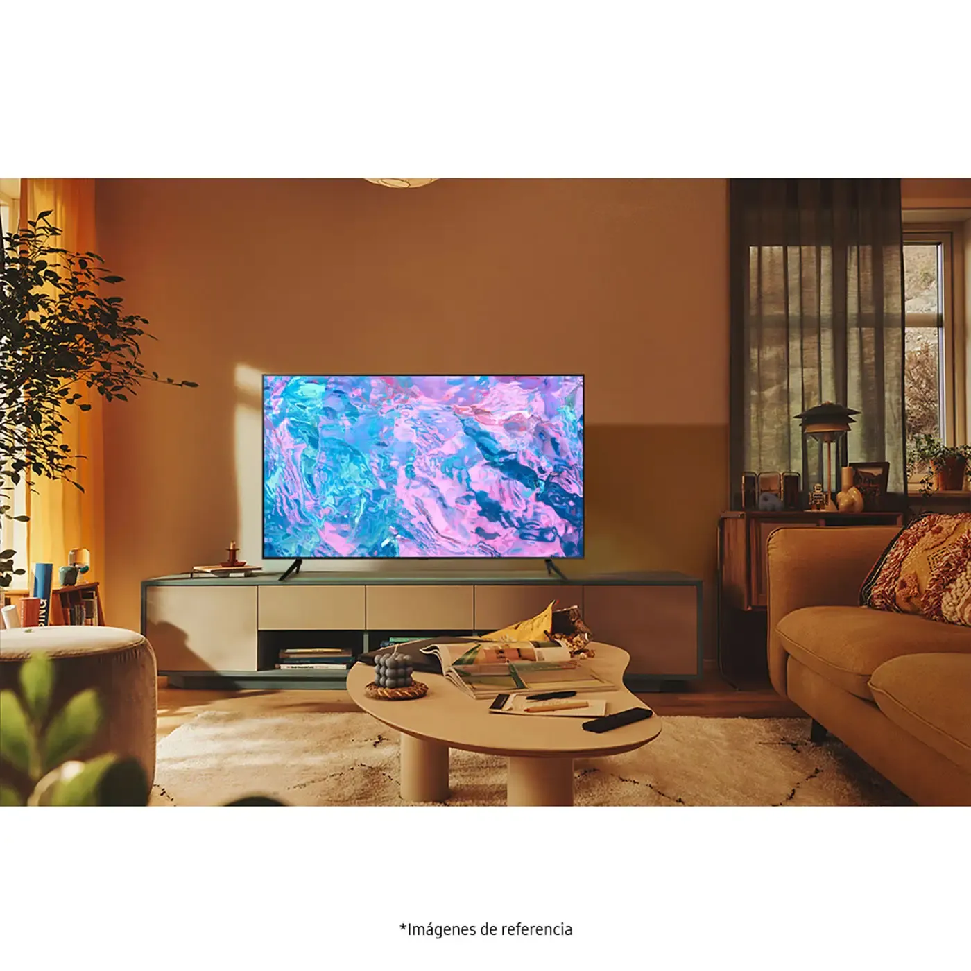 TV SAMSUNG 55" Pulgadas 139.7 cm 55CU7000 4K-UHD LED Smart TV + Barra de Sonido SAMSUNG HW-C400