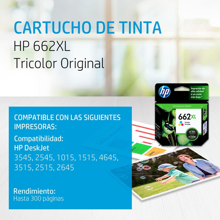 Cartucho de Tinta HP 662XL Tricolor